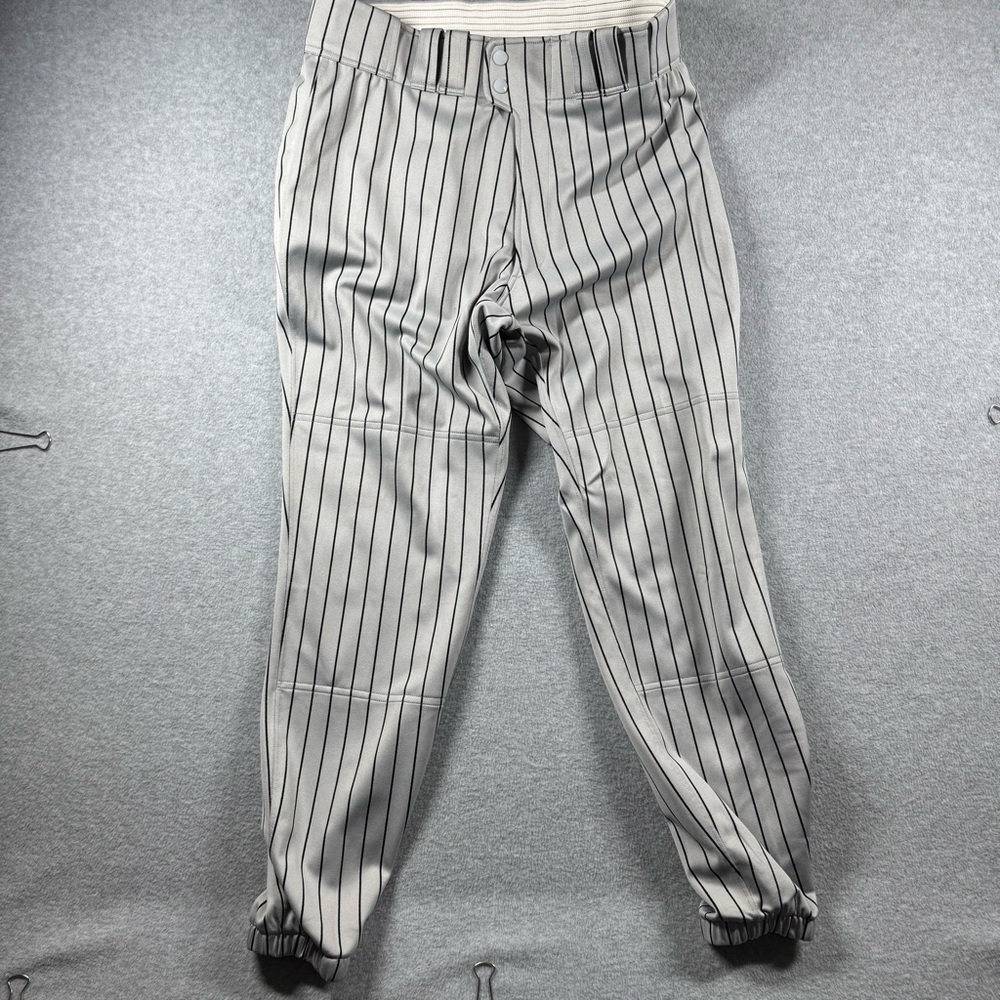 Mizuno Gray Pinstriped Men’s Full‎ Length Baseball Pants 34-36L - Picture 2 of 12